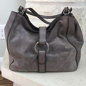 Michael kors suede with leather accents hobo